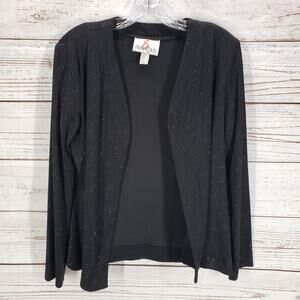 En Francais by Huey Waltzer Women's Black Glitter Evening Wear Jacket 14